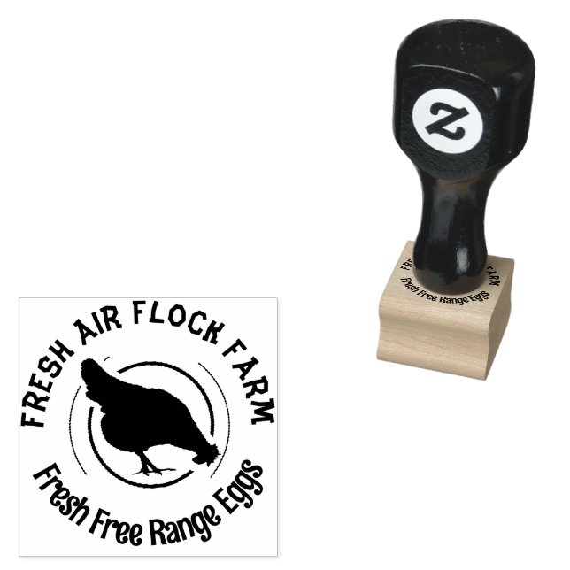 Carimbo De Borracha Farmhouse Hen | Ovo Personalizado (Carimbado)