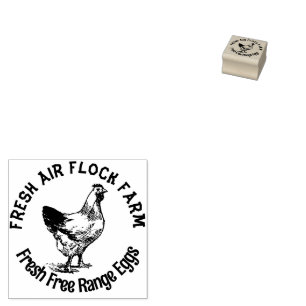 Carimbo De Borracha Farmhouse Hen Ovos