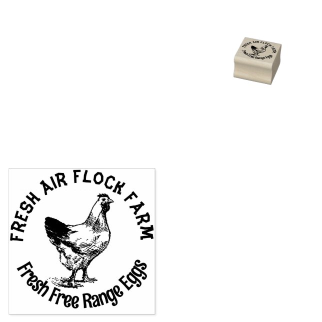 Carimbo De Borracha Farmhouse Hen | Ovos (Carimbado)