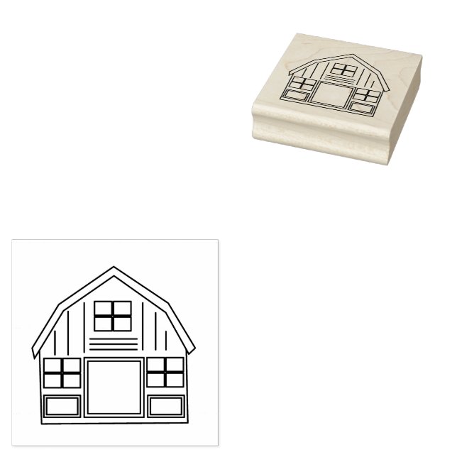 Carimbo De Borracha Farmyard Barn (Carimbado)