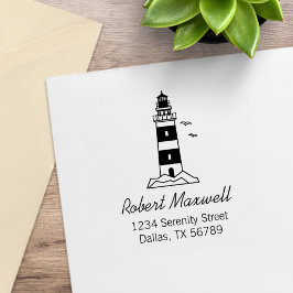 Carimbo De Borracha Farol Marítimo Endereço 3