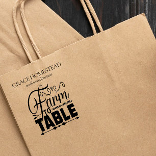 Carimbo De Borracha Fazenda A Mesa Agricultores Mercado Adicione Nome