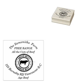 Carimbo De Borracha Fazenda de carne de bovino personalizada de ângulo