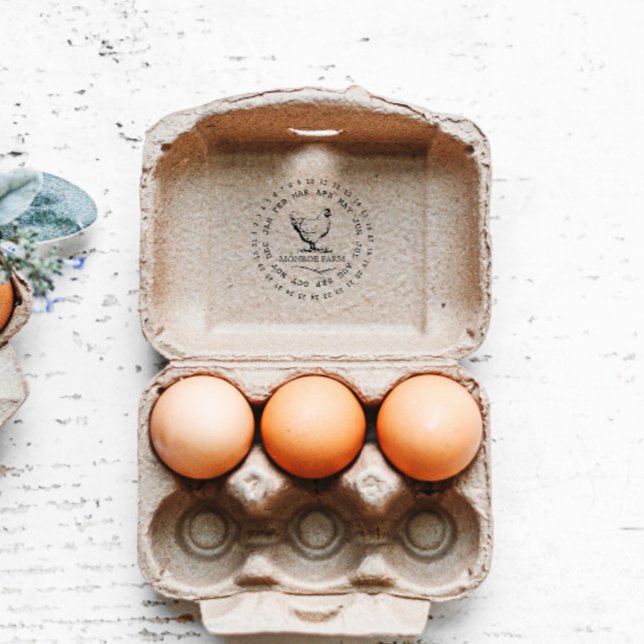 Carimbo De Borracha Fazenda de frango ⎢ Cartonagem de Ovo (Criador carregado)