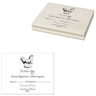 Carimbo De Borracha Fazenda de frango vintage personalizada