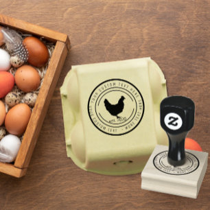 Carimbo De Borracha Fazenda de galinha ovos frescos produtores de cart