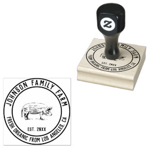 Carimbo De Borracha Fazenda Familiar Vintage Personalizada 