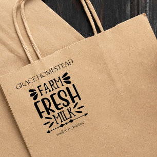 Carimbo De Borracha Fazenda Mercado de Leite Fresco