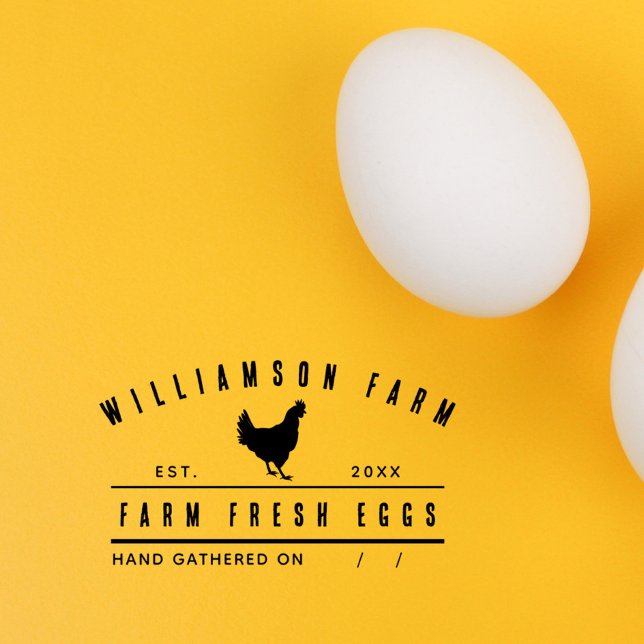 Carimbo De Borracha Fazenda Personalizada da Família Russa da Cartonag (Personalized Egg Carton Rustic Family Farm Rubber Stamp)