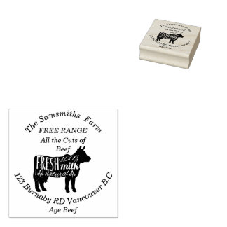 Carimbo De Borracha Fazenda personalizada de beef de negócios da famíl