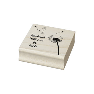 Carimbo De Borracha Feita à mão com um selo floral de amor