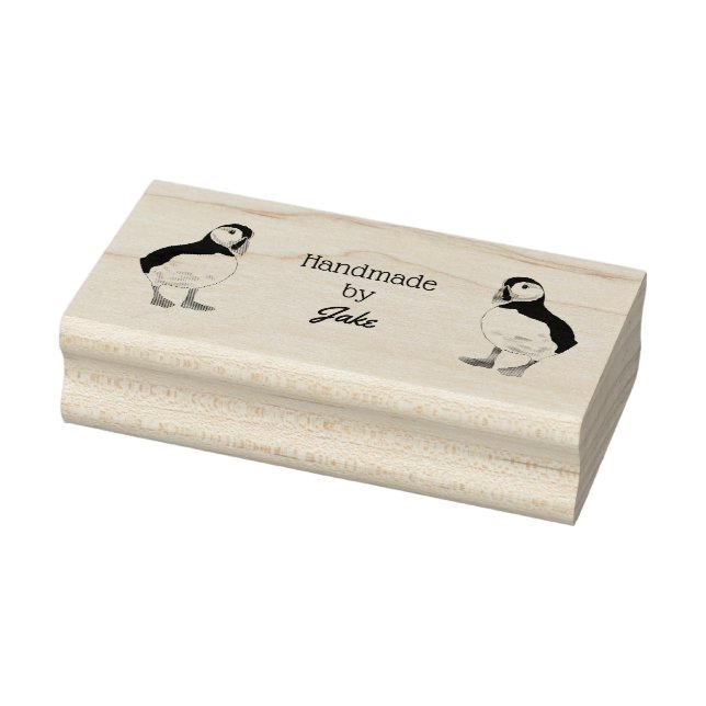 Carimbo De Borracha Feita à mão por Puffin autocolante (Carimbo)