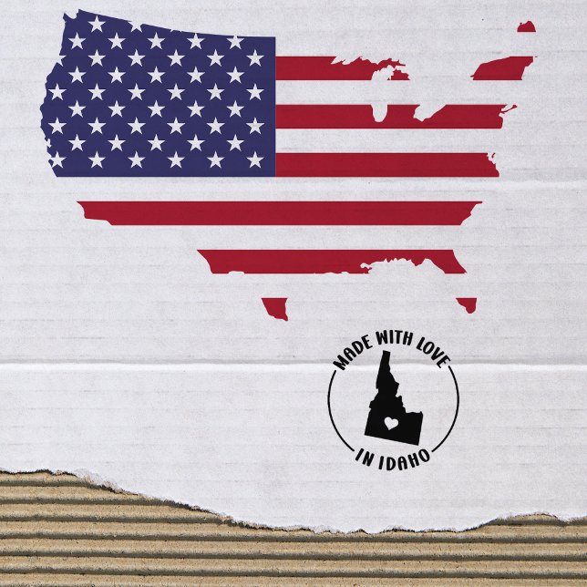 Carimbo De Borracha Feita com amor em Idaho, Pequena Empresa, (Criador carregado)