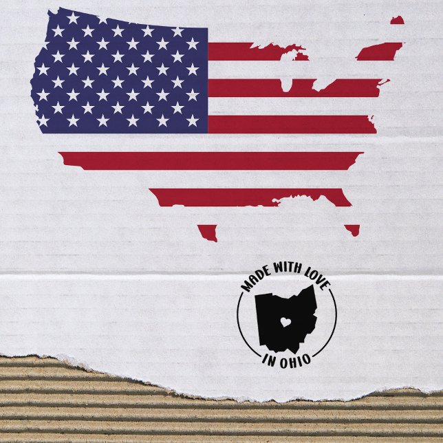 Carimbo De Borracha Feita com amor em Ohio, Pequenas Empresas, (Criador carregado)