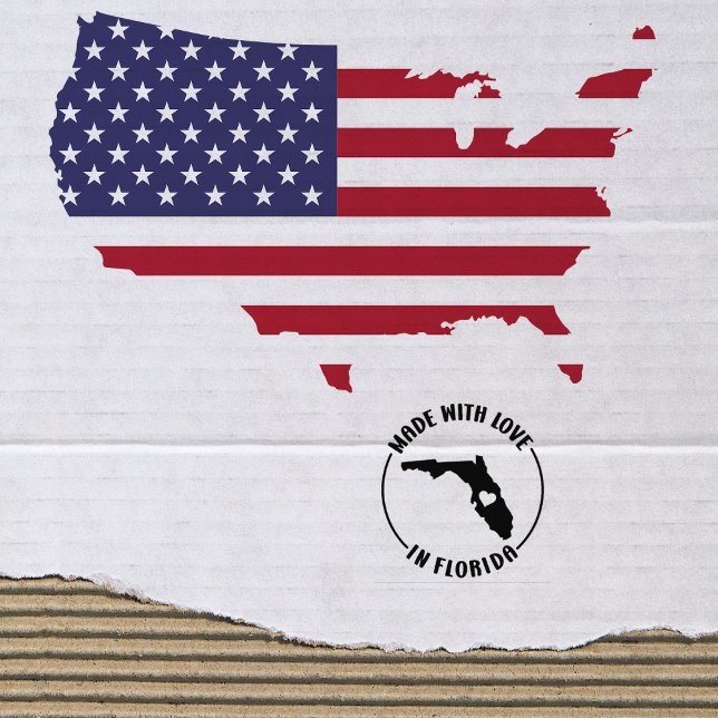 Carimbo De Borracha Feita com amor na Flórida, Pequenas Empresas, (Criador carregado)