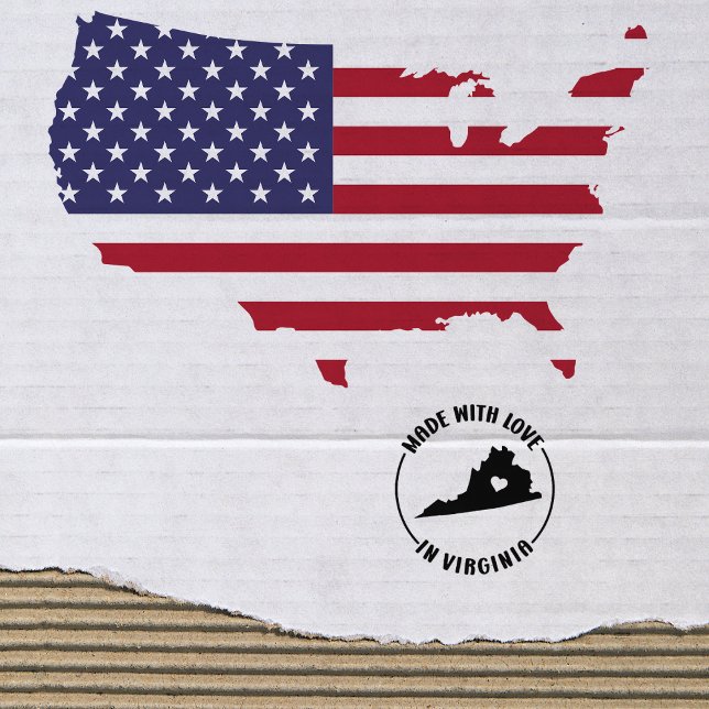 Carimbo De Borracha Feita com amor na Virgínia, Pequenas Empresas, (Criador carregado)