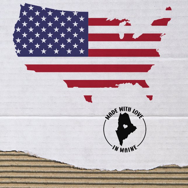 Carimbo De Borracha Feita com amor no Maine, Pequenas Empresas, (Criador carregado)