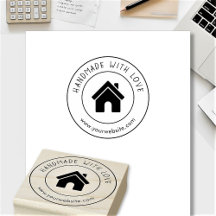 Feito à Mão Com Amor Logotipo Texto Personalizado