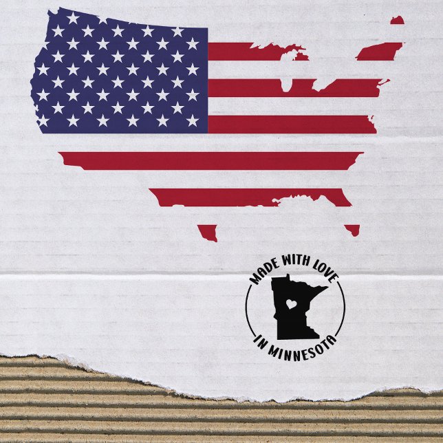 Carimbo De Borracha Feito com amor em Minnesota, Small Business, (Criador carregado)