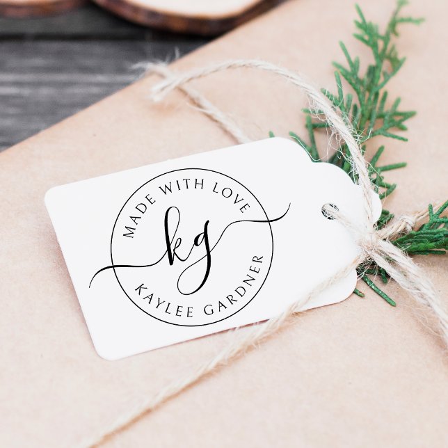 Carimbo De Borracha Feito Com O Amor, Um Negócio Monograma (Criador carregado)