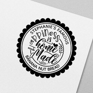 Carimbo De Borracha Felicidade é Caseira Personalizada Vintage