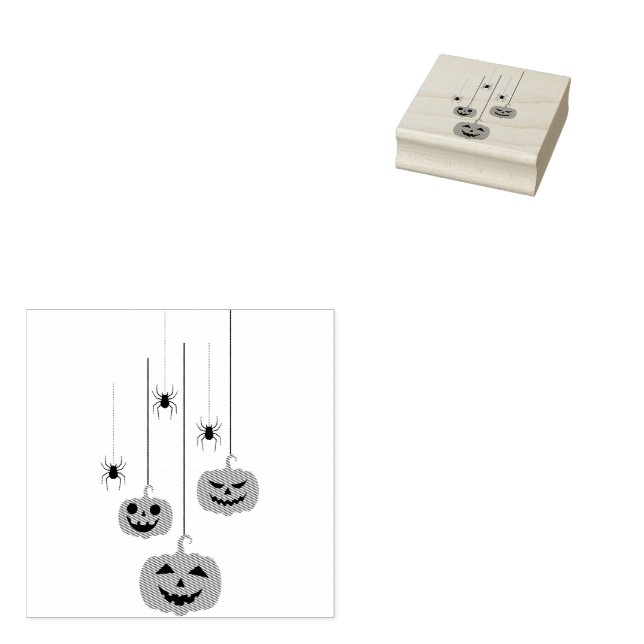 Carimbo De Borracha Feliz abóbora do Dia das Bruxas (Carimbado)