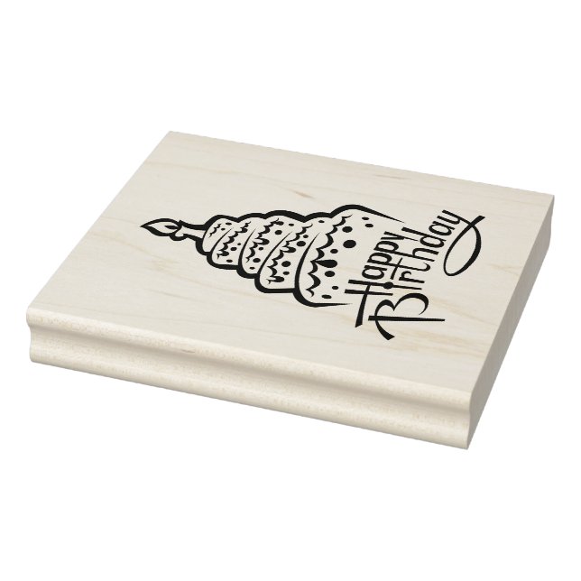 Carimbo De Borracha Feliz aniversário (Carimbo)