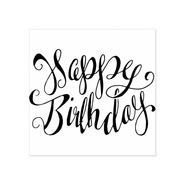 Carimbo De Borracha Feliz aniversário (Impressão)