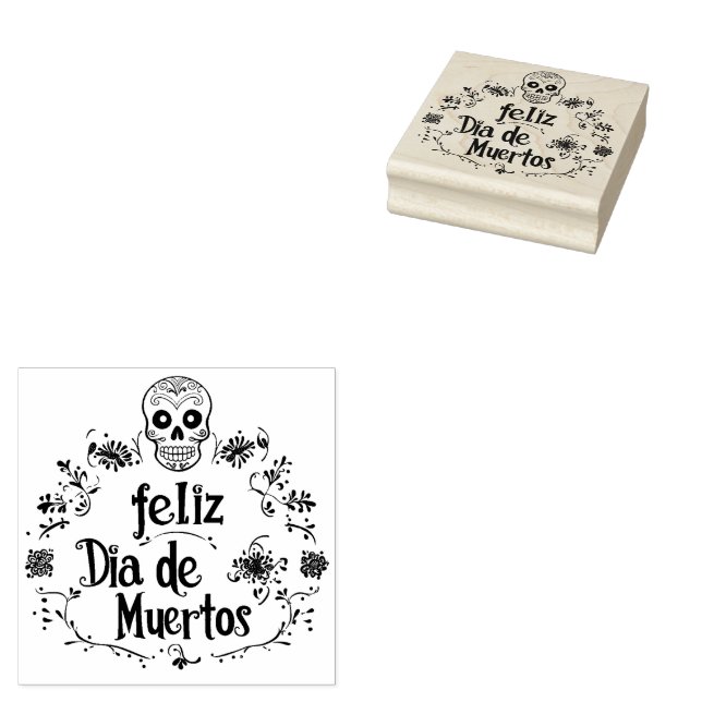 Carimbo De Borracha ☠️ Feliz Día de Muertos (Carimbado)