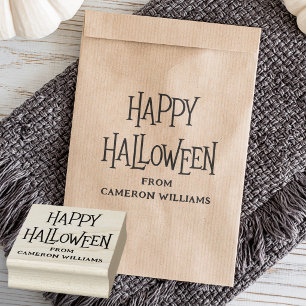 Carimbo De Borracha Feliz Halloween nome ou texto personalizado