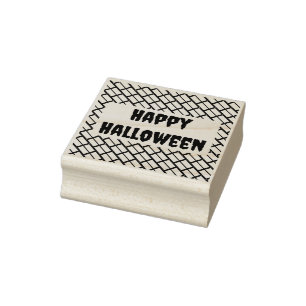 Carimbo De Borracha Feliz Halloween / Texto Personalizado com Padrão