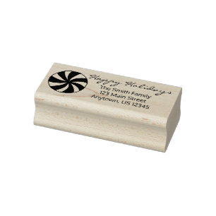 Carimbo De Borracha Feliz Holidays Peppermint Natal Mint
