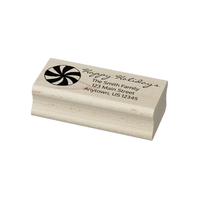 Carimbo De Borracha Feliz Holidays Peppermint Natal Mint (Carimbo)