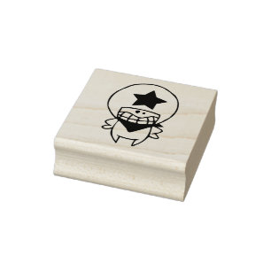 Carimbo De Borracha FELIZ MONSTER SHERIFF Wood Art Stamp