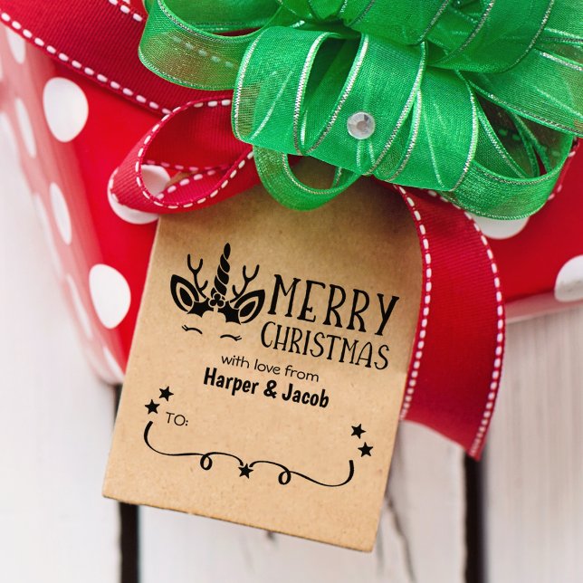 Carimbo De Borracha Feliz Natal do Unicórnio (Criador carregado)