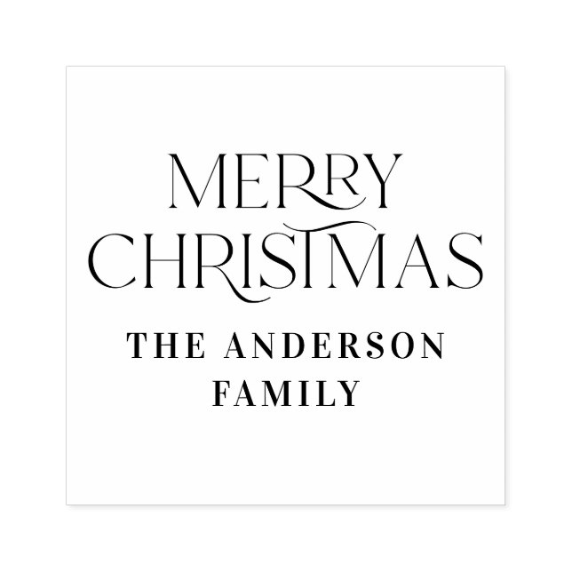 Carimbo De Borracha Feliz Natal, elegante tipografia moderna (Impressão)