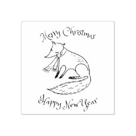 Carimbo De Borracha Feliz Natal Fox Cozy