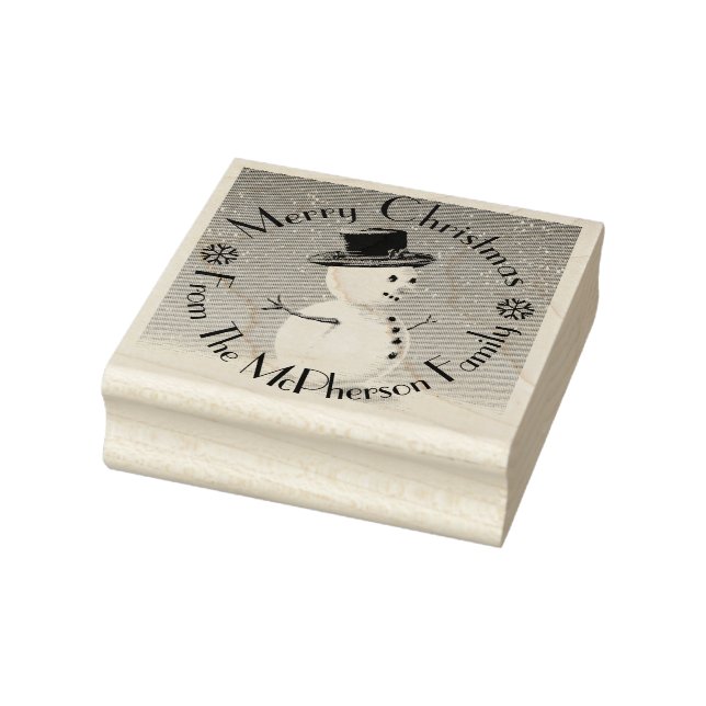 Carimbo De Borracha Feliz Natal, mais seu nome familiar, boneco de nev (Carimbo)