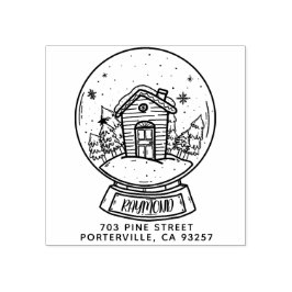 Carimbo De Borracha Feliz Natal Snowball House Endereço de Regresso