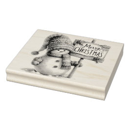 Carimbo De Borracha Feliz Natal Snowman