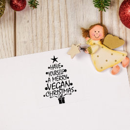Carimbo De Borracha Feliz Natal Vegano