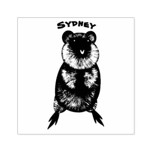 Carimbo De Borracha Feliz sorriso, design de desenho animado de quokka