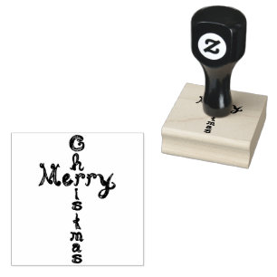 Carimbo De Borracha Feliz Tecido de Natal Font Cross Wood Art Stamp