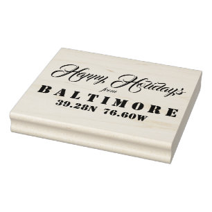 Carimbo De Borracha Felizes feriados de Baltimore