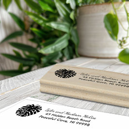 Carimbo De Borracha Feriado de Natal em Foliage Tropical Beach Lights