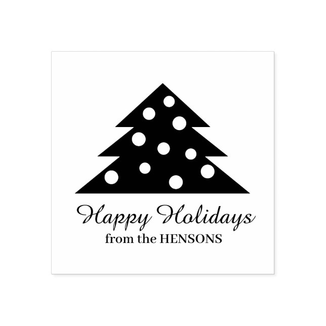 Carimbo De Borracha Feriado de Script de Nome da Família de Árvores de (Impressão)