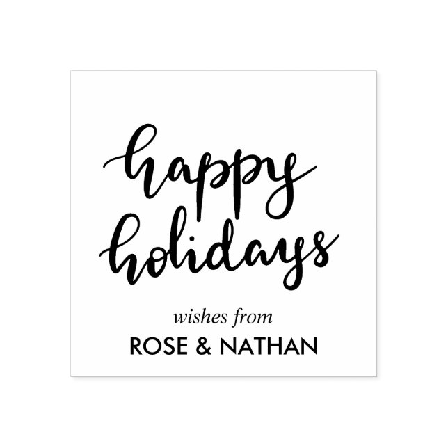 Carimbo De Borracha Feriados Felizes Manuscritos em Preto (Impressão)