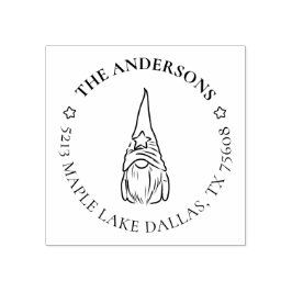 Carimbo De Borracha Férias Natal gnomo Endereço de devolução da famíli