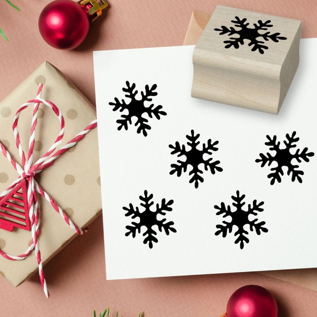 Carimbo De Borracha Férias Simples de Natal com Floco de Neve (Criador carregado)
