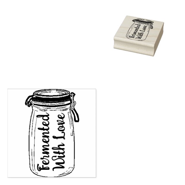 Carimbo De Borracha Fermentado Com Amor (Carimbado)